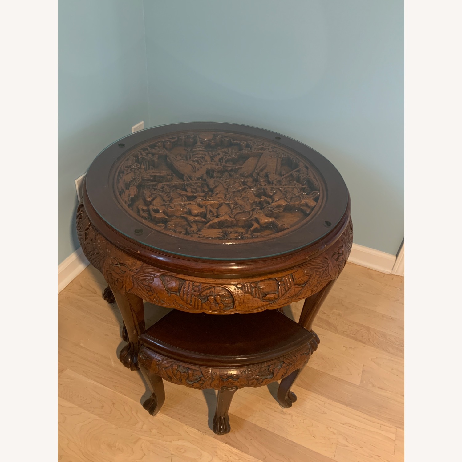 Dark Brown Wood Coffee Table - image-2