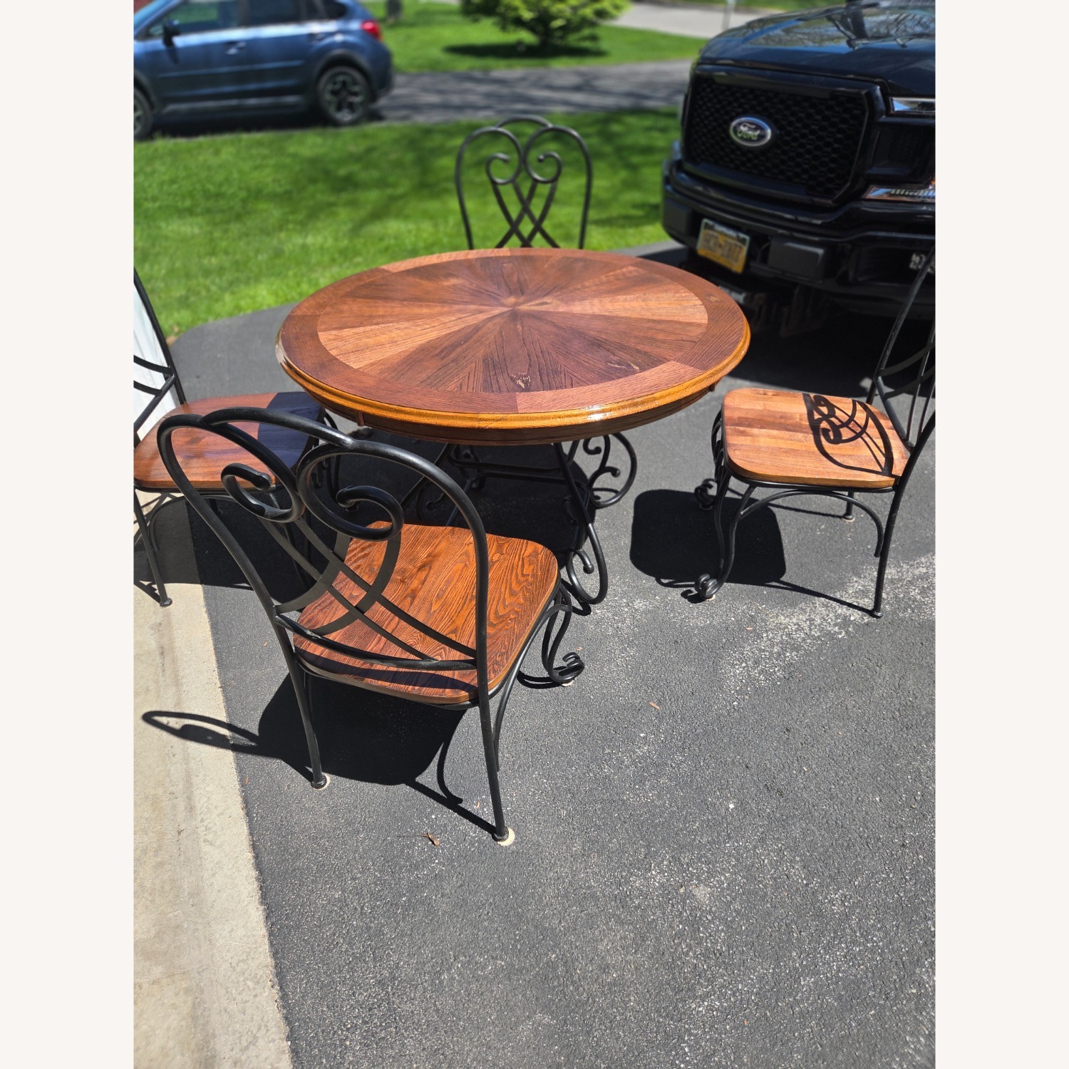 Dark Brown Wood Dining Table - image-2