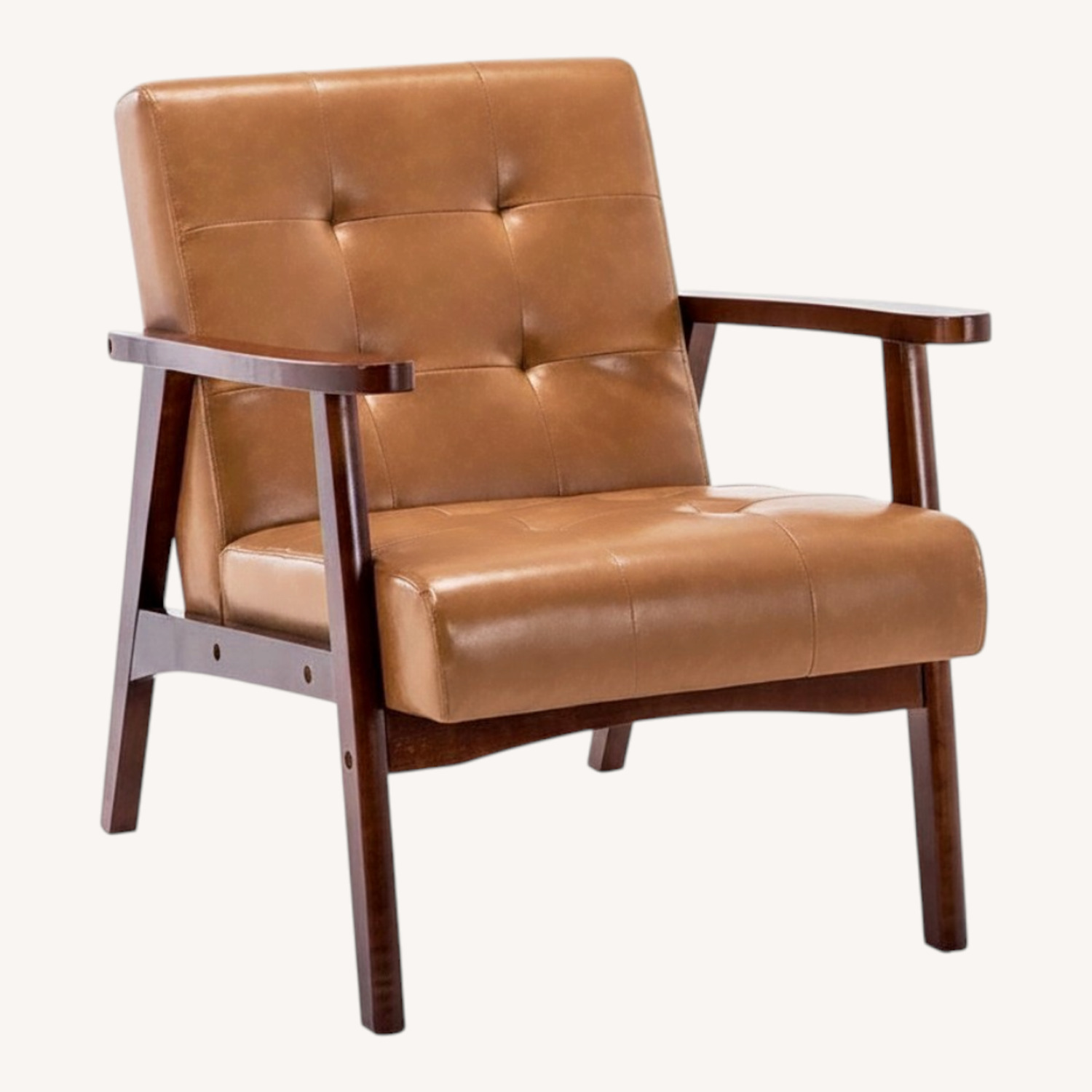 Wayfair Light Brown Faux Leather Accent Chair - image-0