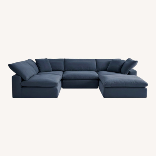 Used Bob's Discount Furniture Dream Navy 5 Piece Sectional for sale on AptDeco