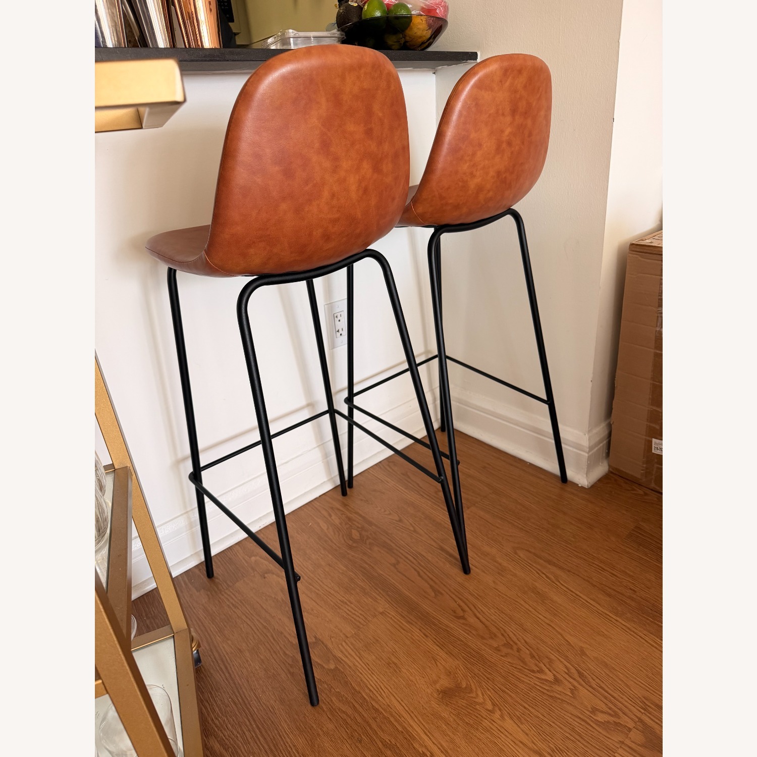 Wayfair Saddle Brown Faux Leather Bar Stools - image-2