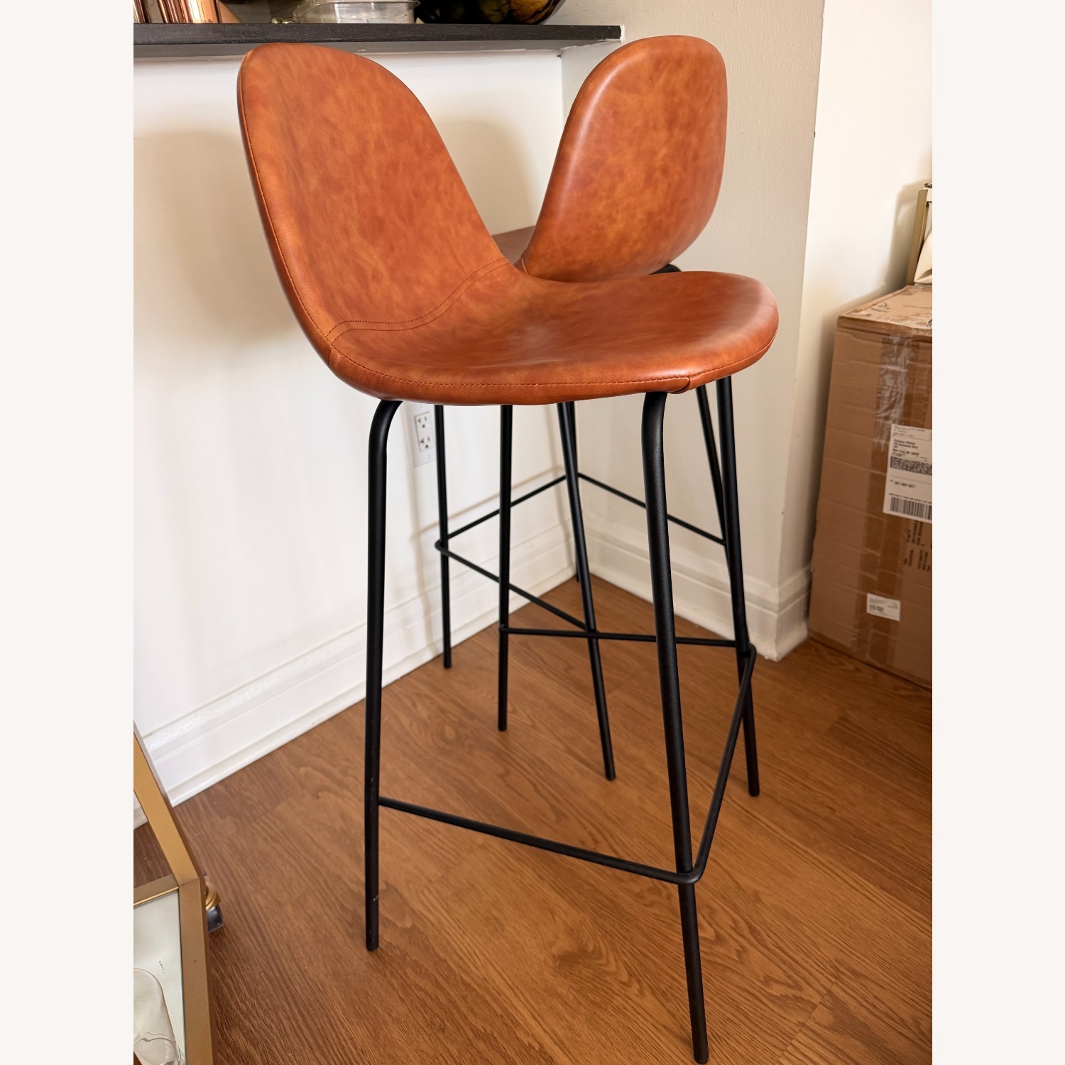 Wayfair Saddle Brown Faux Leather Bar Stools - image-1