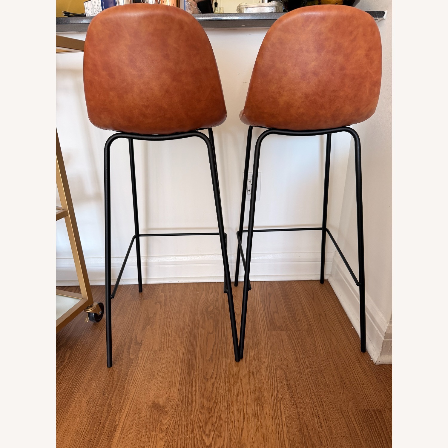 Wayfair Saddle Brown Faux Leather Bar Stools - image-4