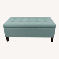Mint Green Upholstered Storage Bench