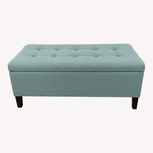 Used Mint Green Upholstered Storage Bench for sale on AptDeco
