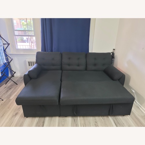 Used Black Linen Sleeper Sofa for sale on AptDeco
