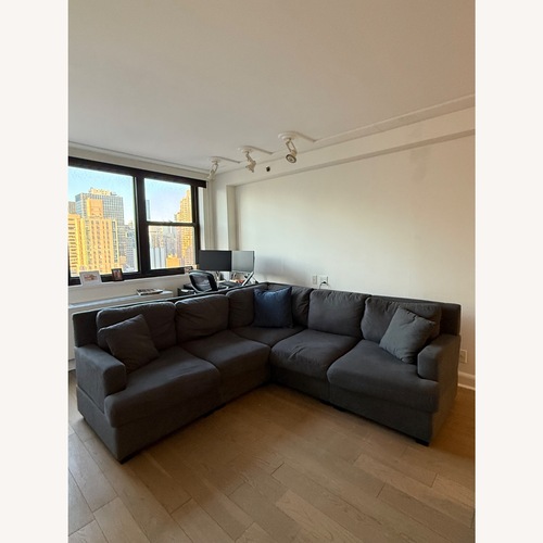 Used Wayfair Dark Gray Fabric L Shaped Sectional for sale on AptDeco