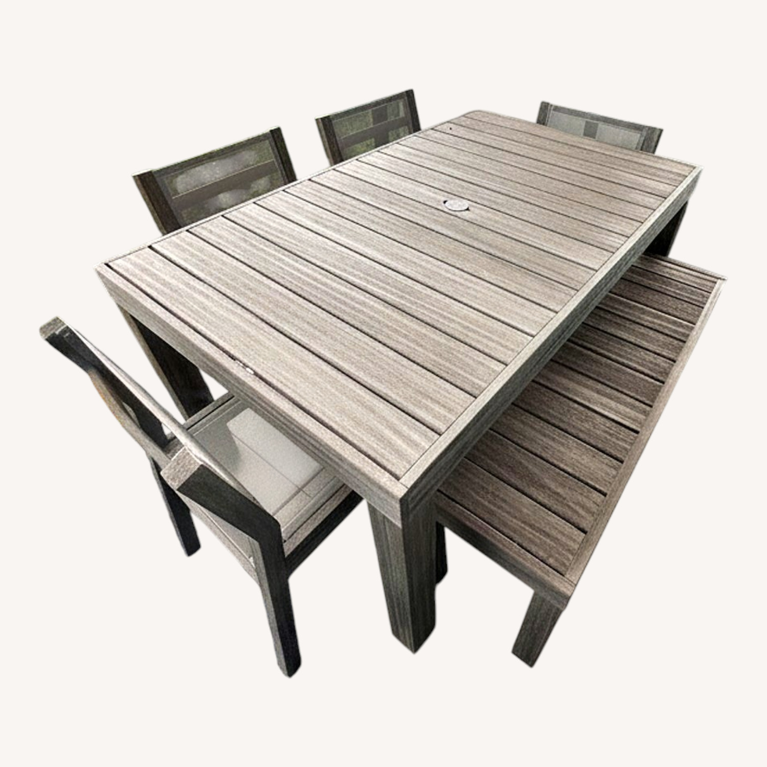 Crate & Barrel Light Gray Wood Patio Furniture - image-0