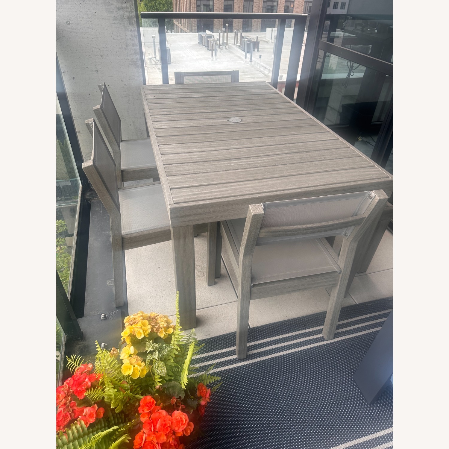 Crate & Barrel Light Gray Wood Patio Furniture - image-1