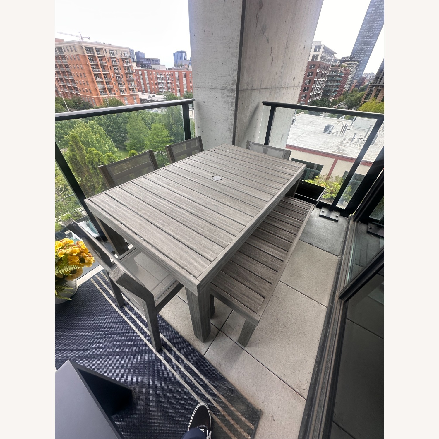 Crate & Barrel Light Gray Wood Patio Furniture - image-2
