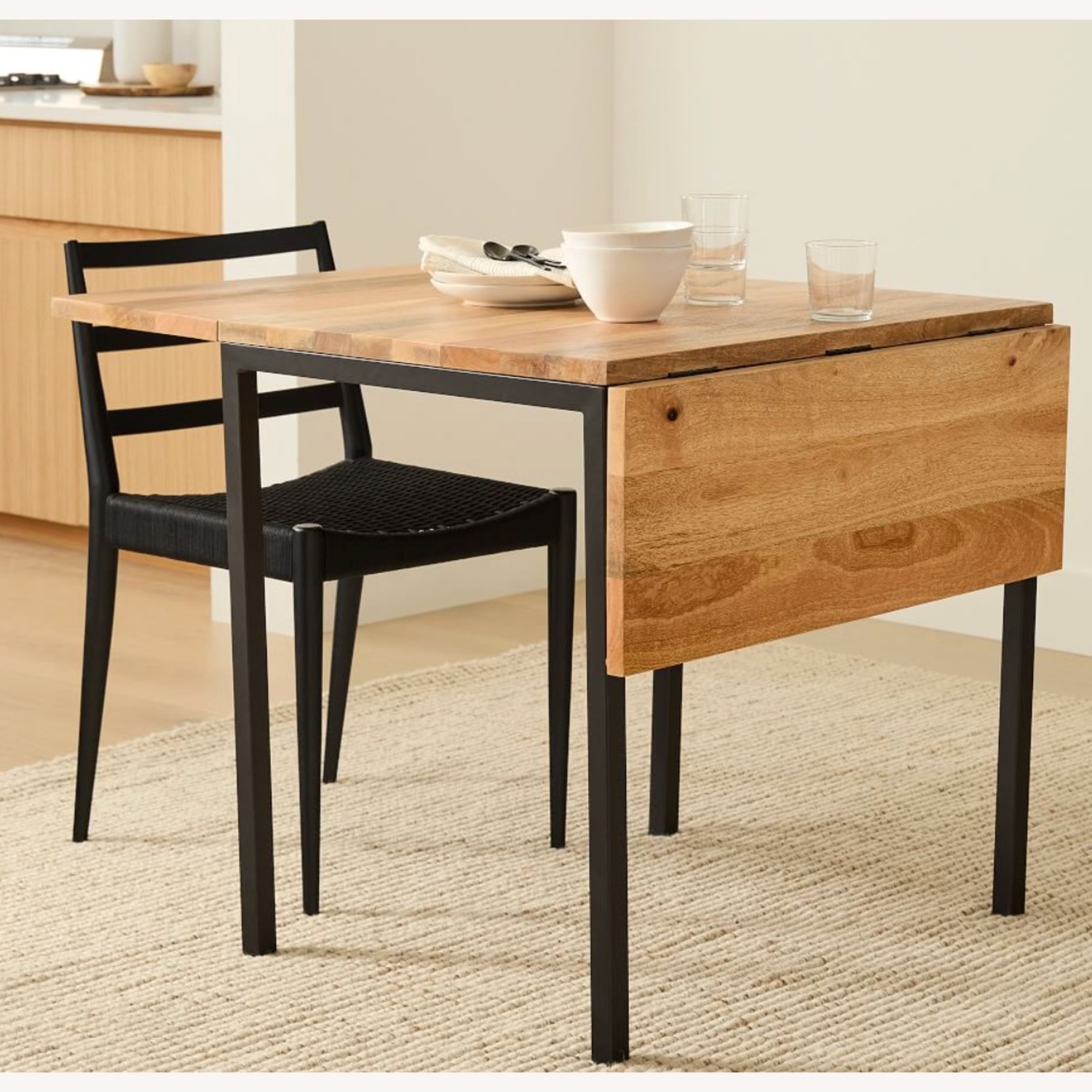 West Elm Drop Leaf Table 24"–48" - image-1