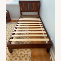 Solid wood Craftsman-style twin platform bed