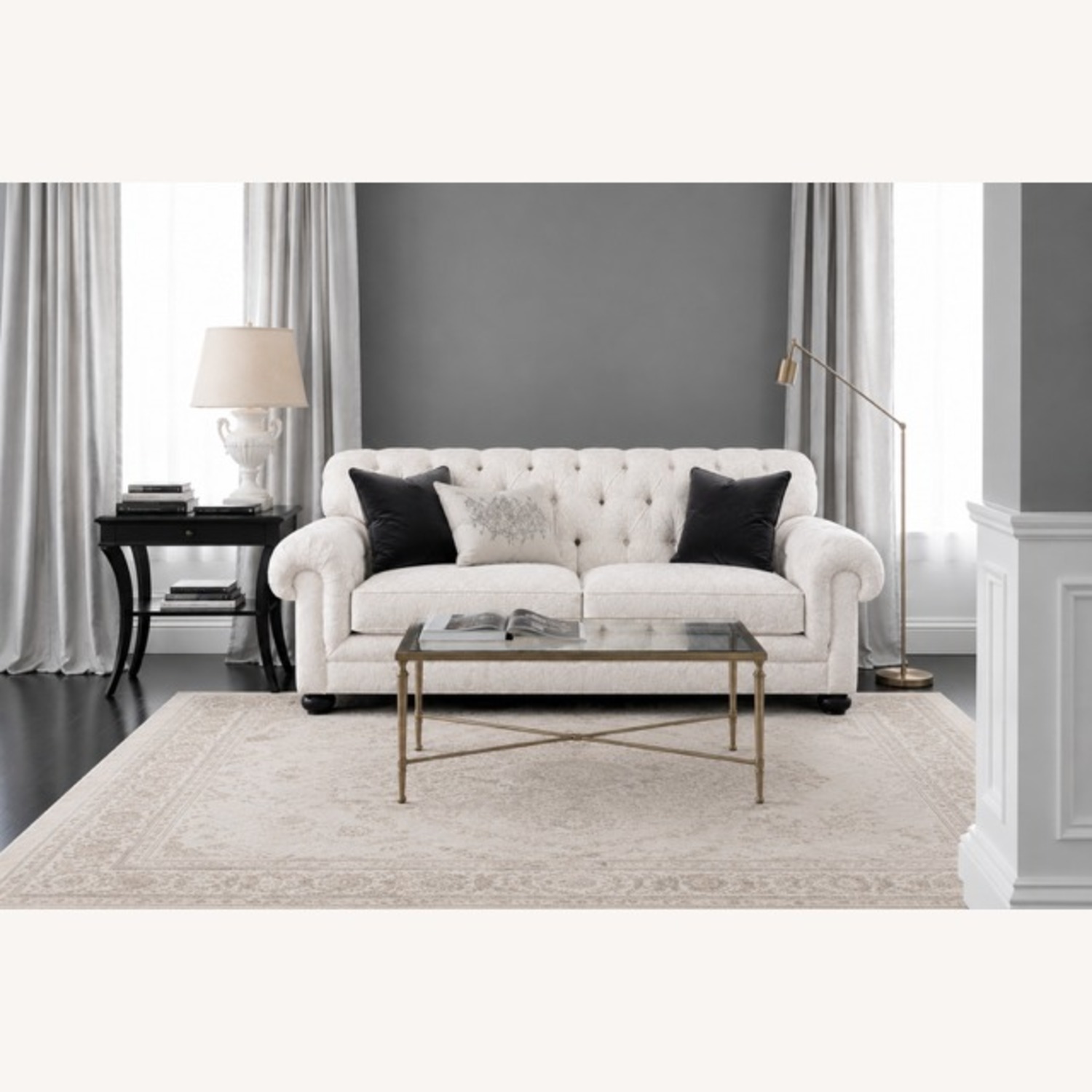 Ethan Allen Chadwick Ivory Sofa - image-5