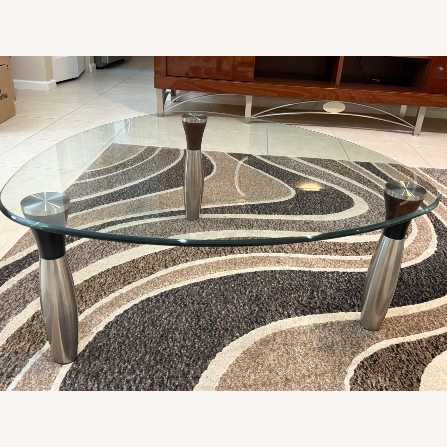 Triangle Glass Coffee Table - image-1