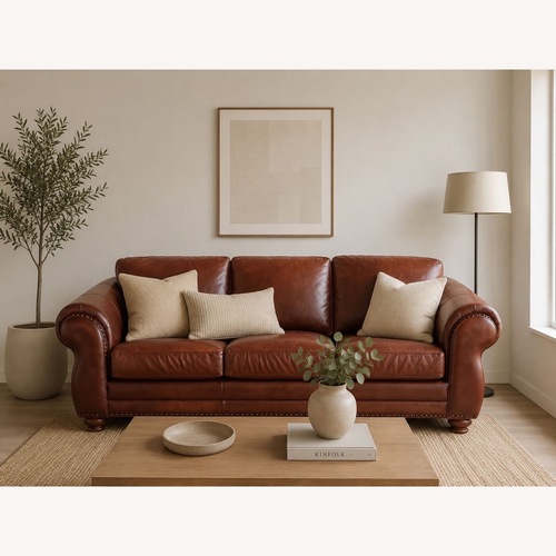 Used Genuine Leather Sofa  for sale on AptDeco