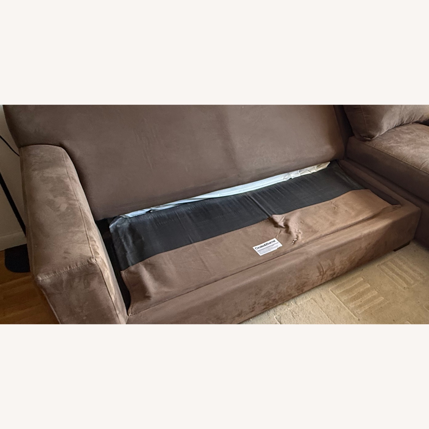 Crate & Barrel Axis Sofa Chaise with Full Sleeper Bed - image-3