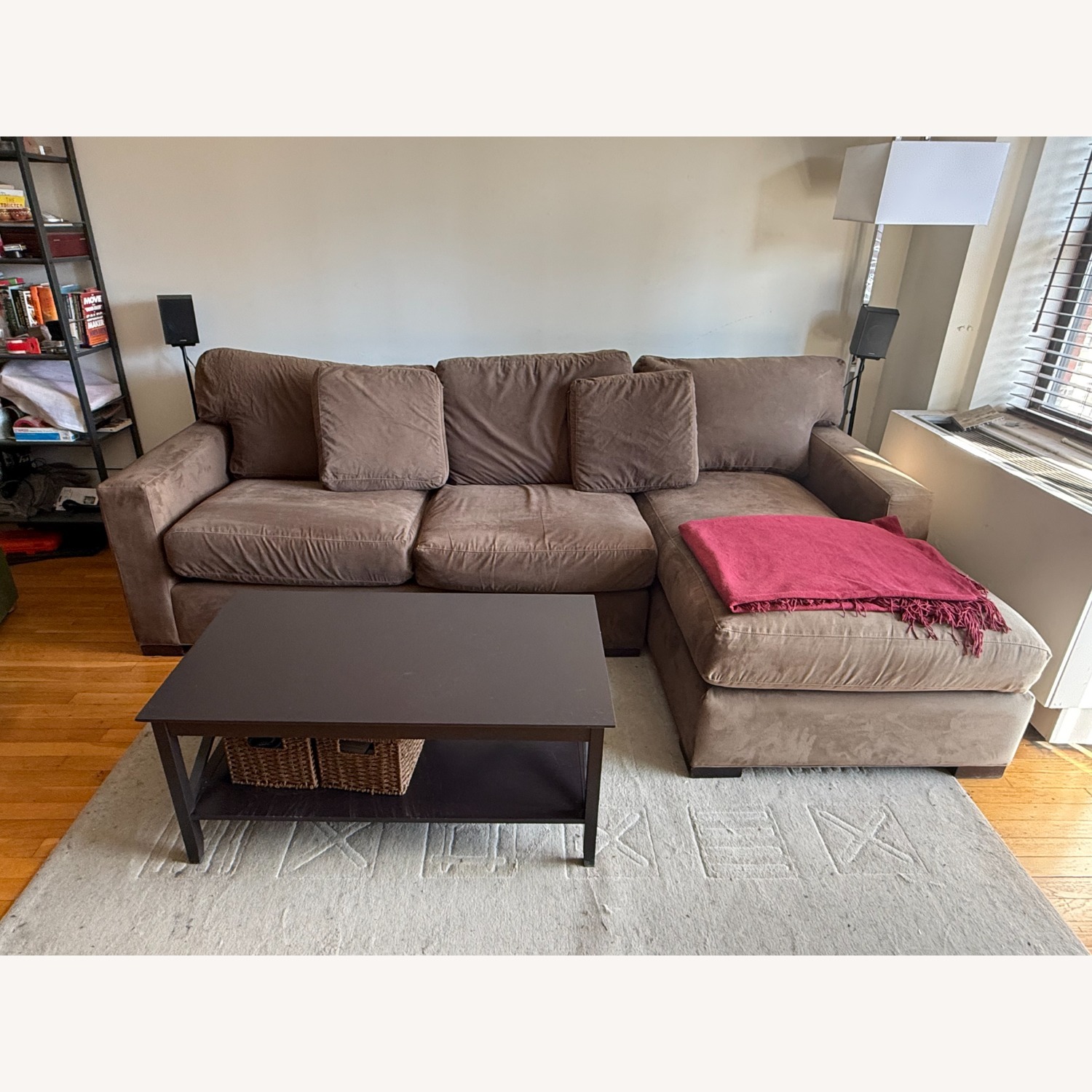 Crate & Barrel Axis Sofa Chaise with Full Sleeper Bed - image-1