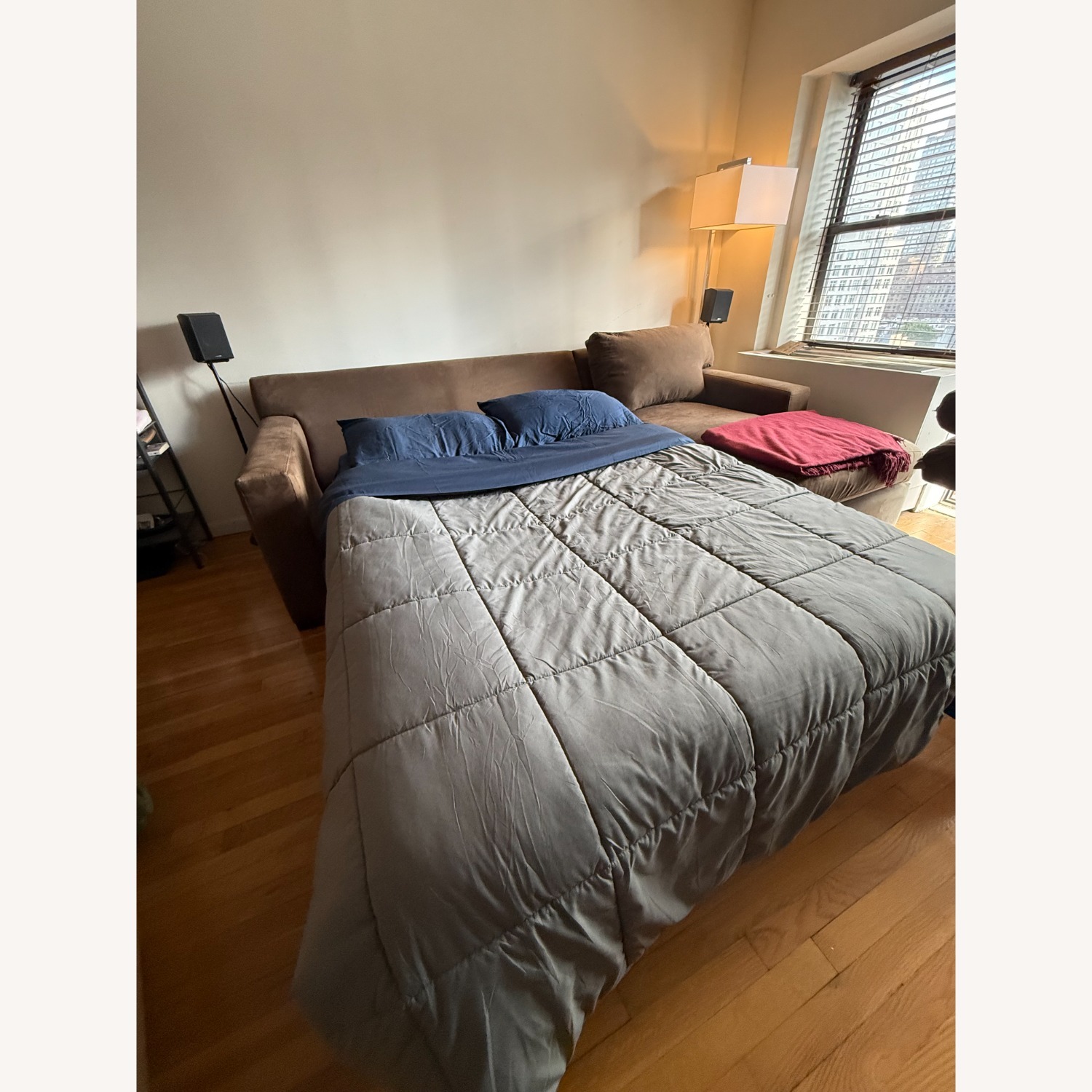 Crate & Barrel Axis Sofa Chaise with Full Sleeper Bed - image-4