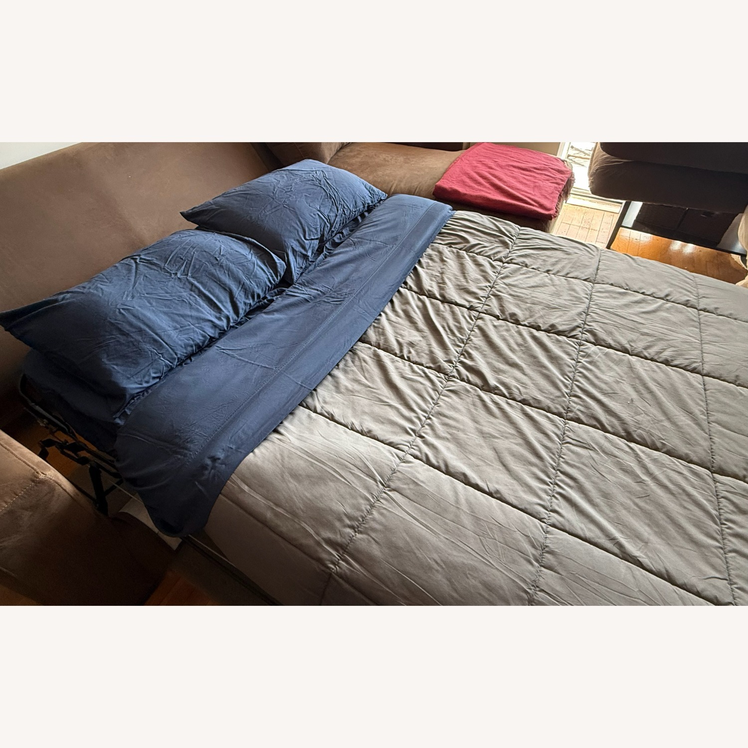 Crate & Barrel Axis Sofa Chaise with Full Sleeper Bed - image-5