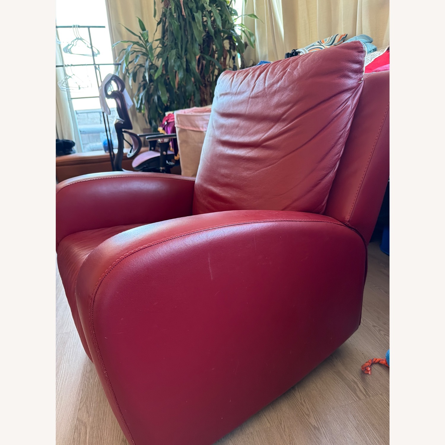 Italian Red Leather Recliner - image-3
