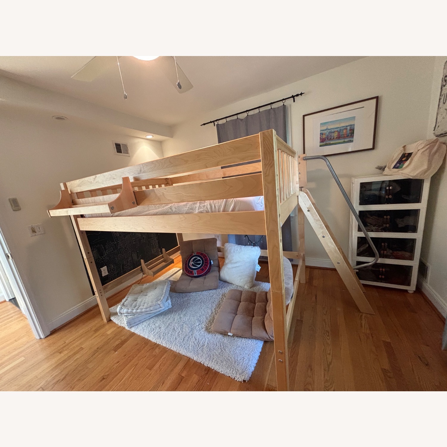 Solid Wood Mid-Loft Bed - image-6