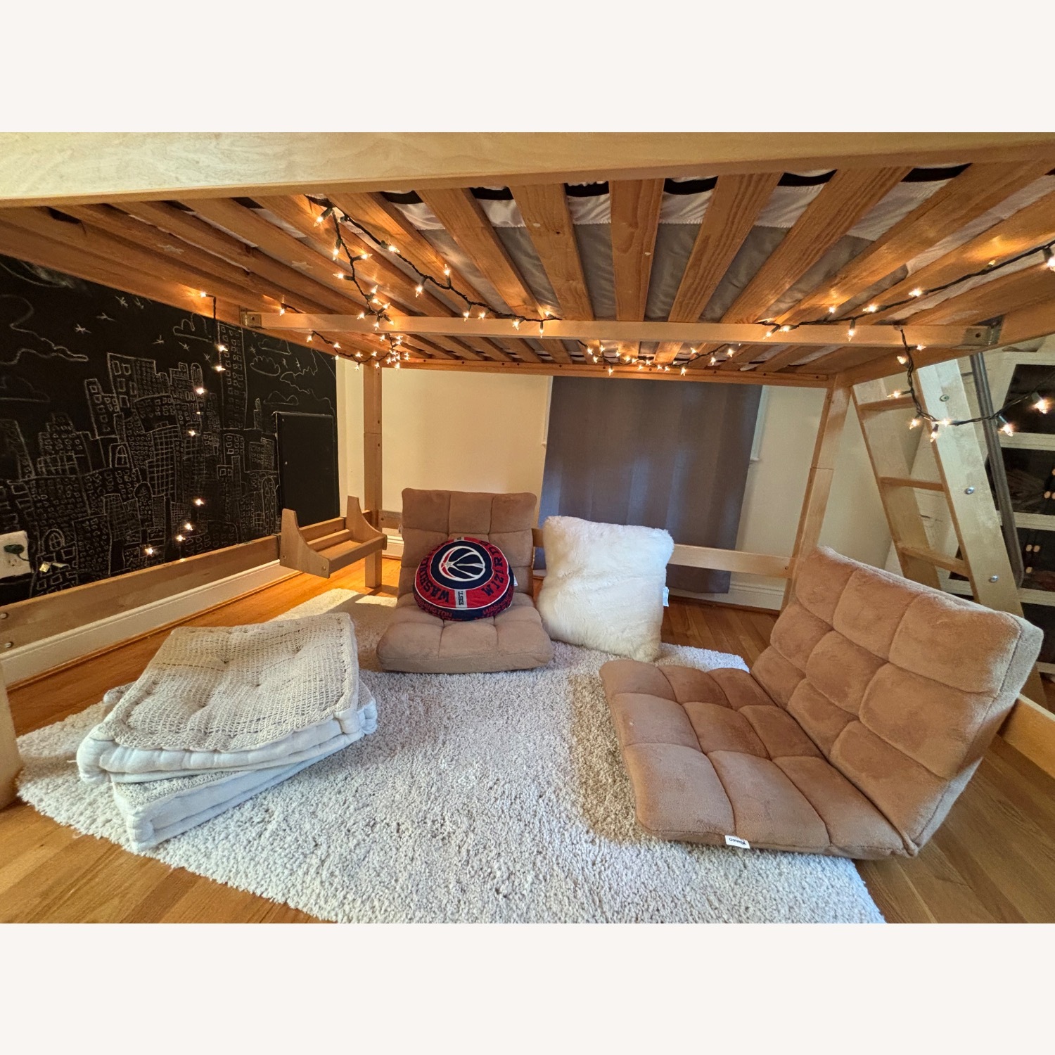 Solid Wood Mid-Loft Bed - image-4