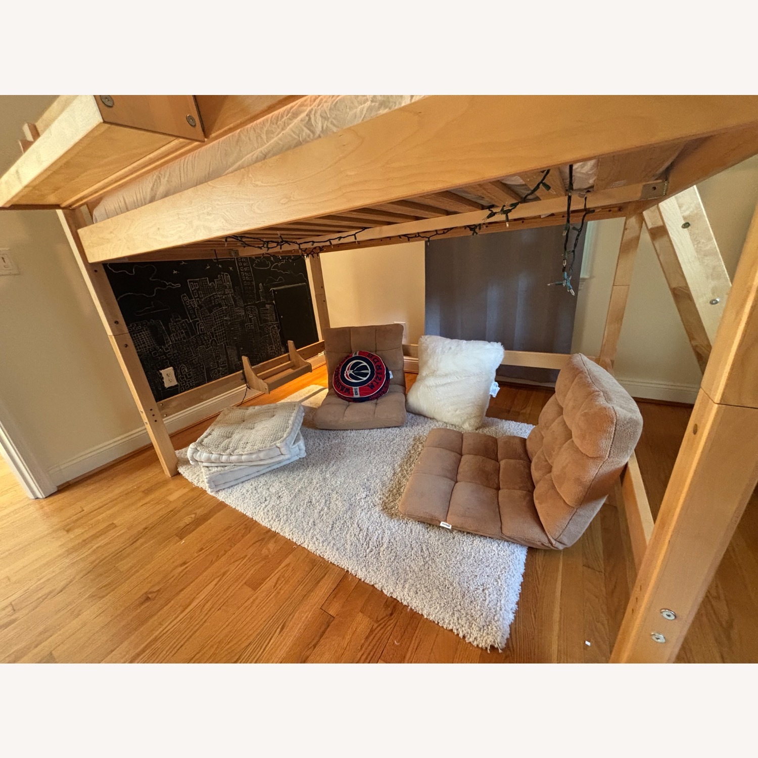 Solid Wood Mid-Loft Bed - image-9