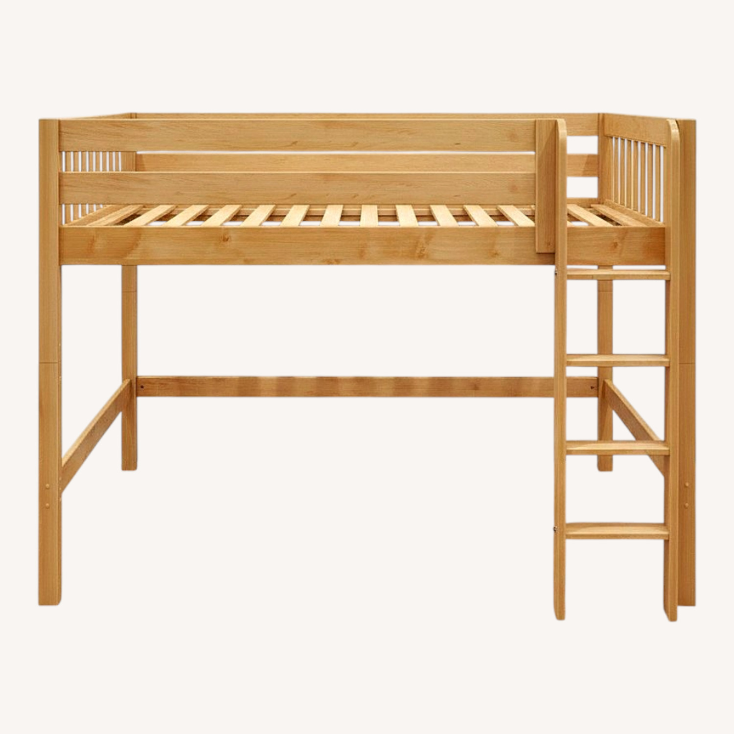 Solid Wood Mid-Loft Bed - image-0