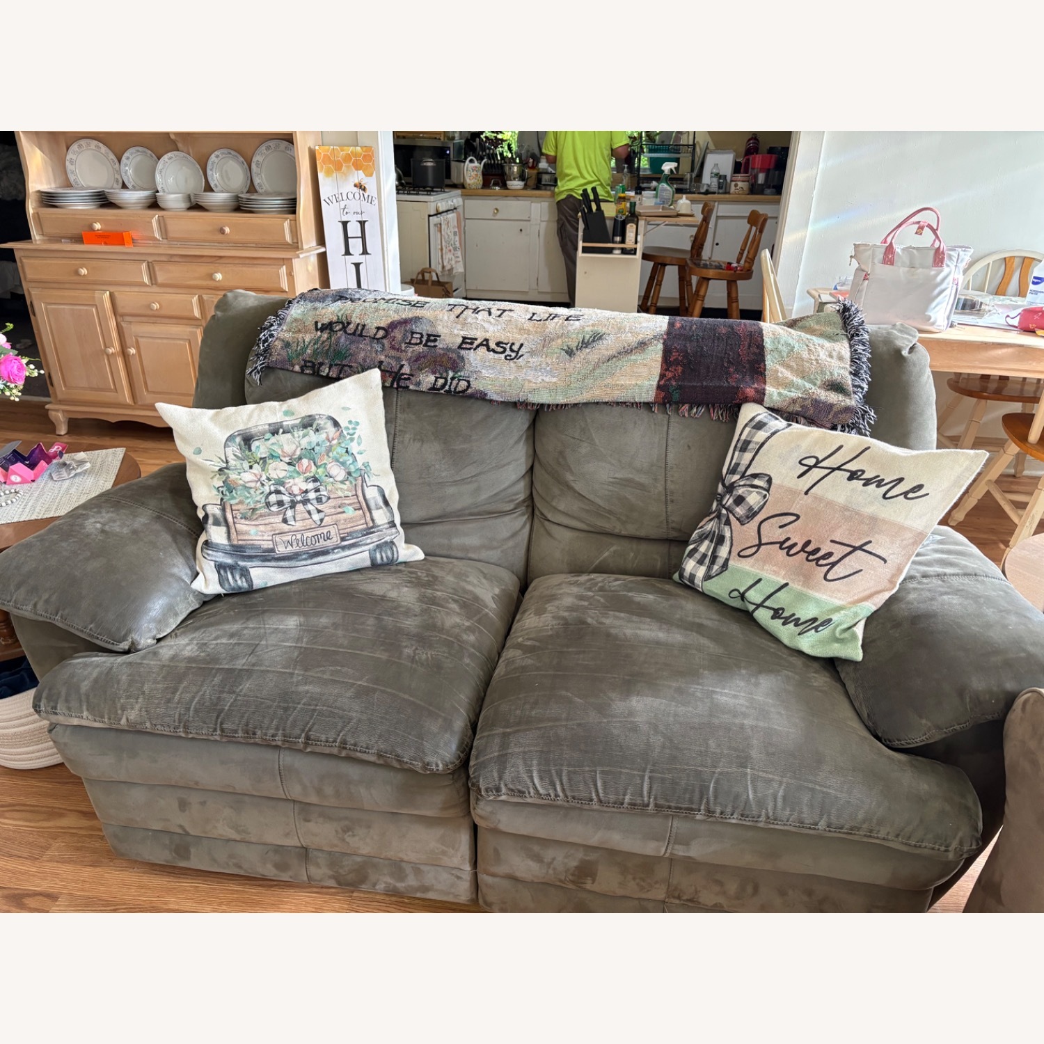 Microfiber Reclining Loveseat - image-1