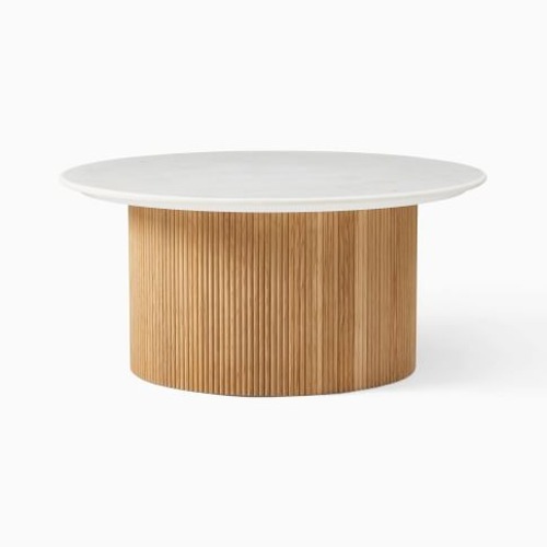 Used West Elm Marble Round Coffee Table for sale on AptDeco