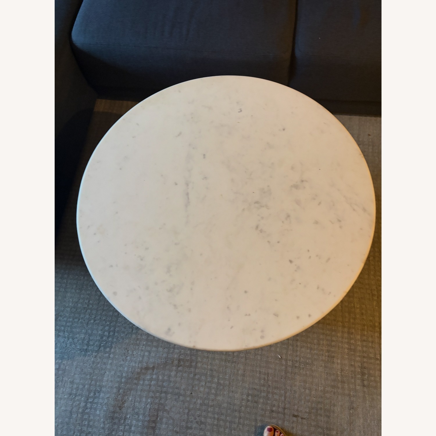 West Elm Marble Round Coffee Table - image-3