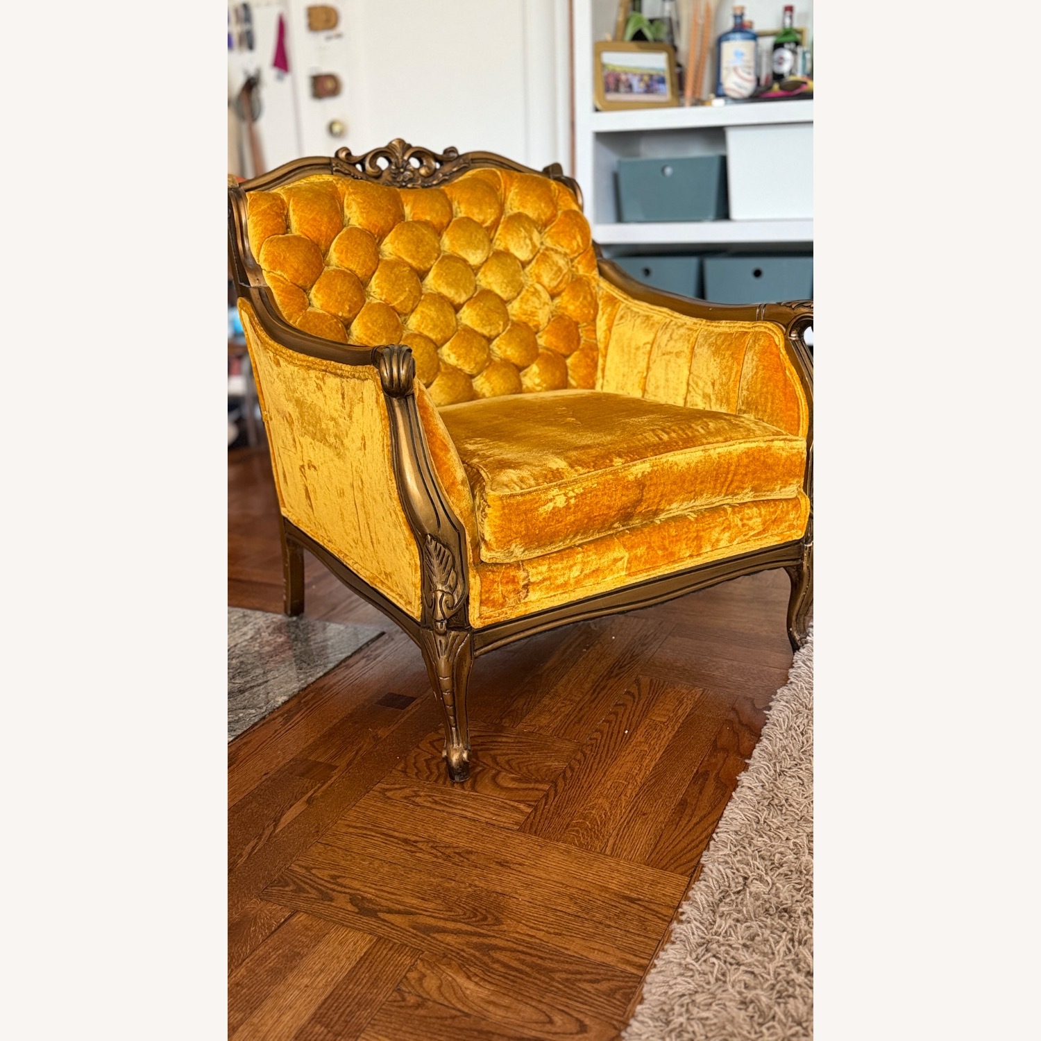 Yellow Velvet 3+ Seater Sofa - image-5