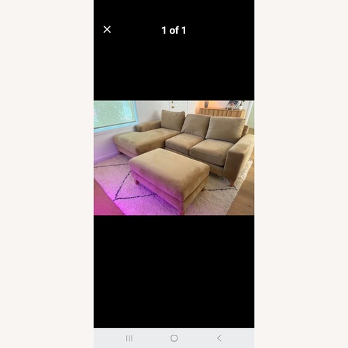 Used Light Brown Velvet Chaise Lounge for sale on AptDeco
