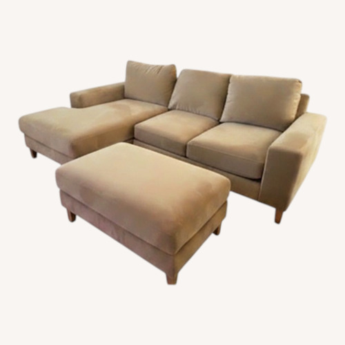 Used Light Brown Velvet Chaise Lounge for sale on AptDeco
