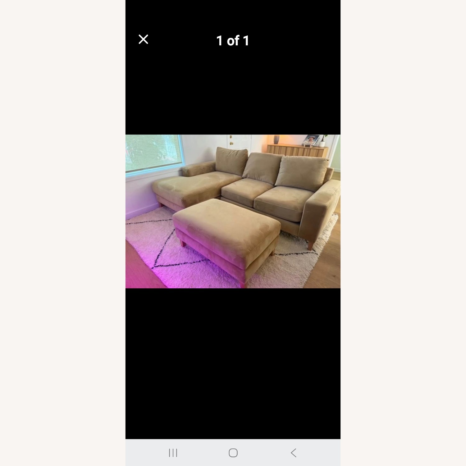 Light Brown Velvet Chaise Lounge - image-2