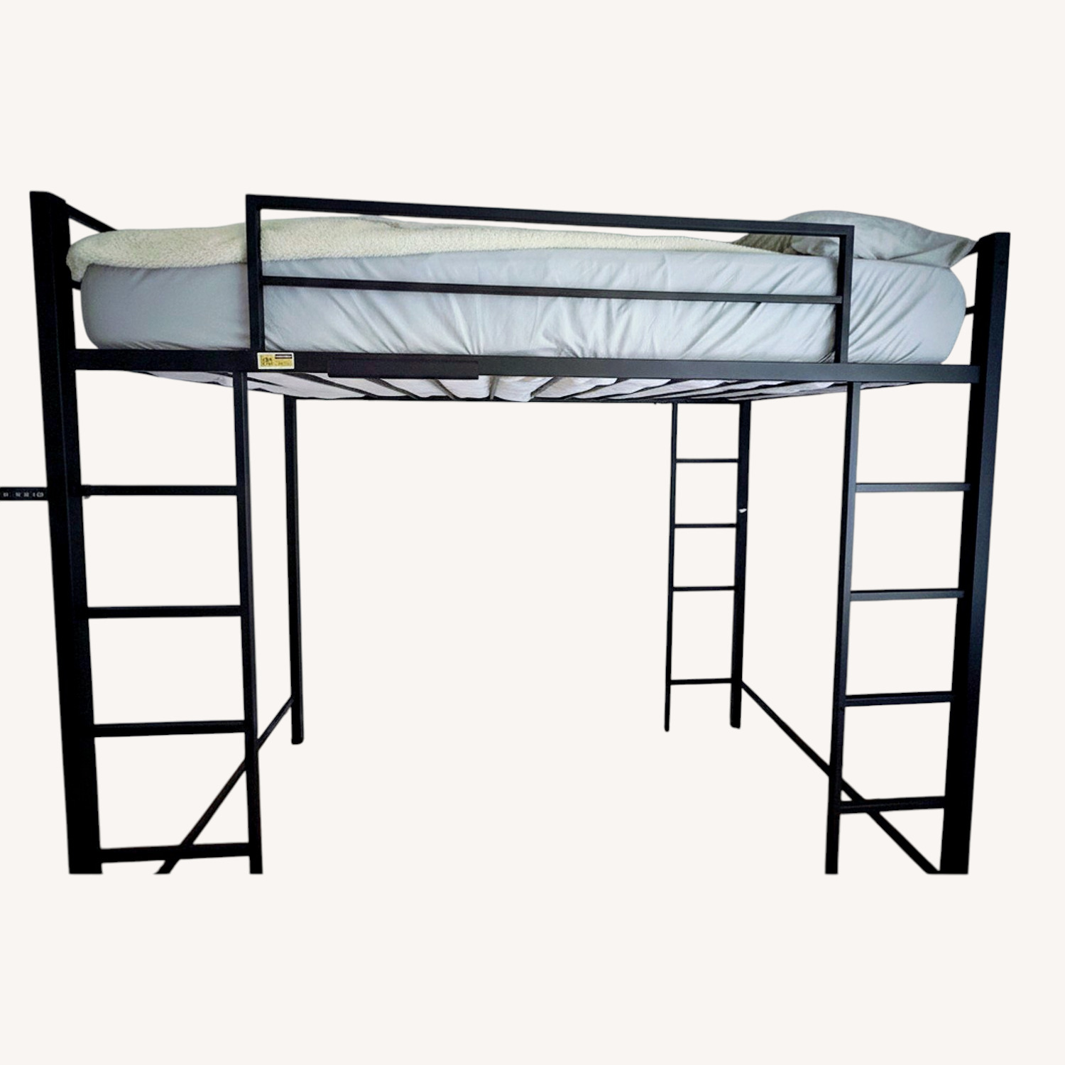 Black Metal Loft Bed with u Shaped Desk Under  - image-6