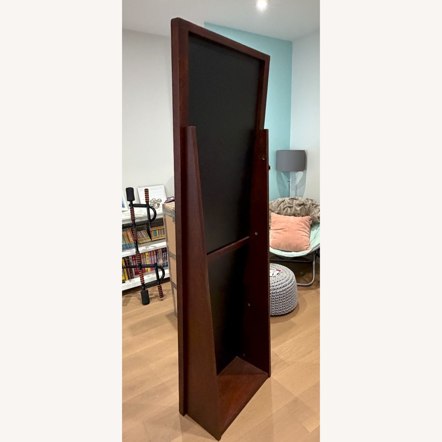 Dark Brown Wood Floor Mirror - image-4