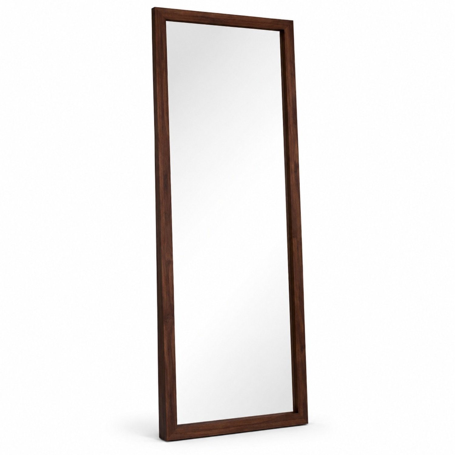 Dark Brown Wood Floor Mirror - image-6