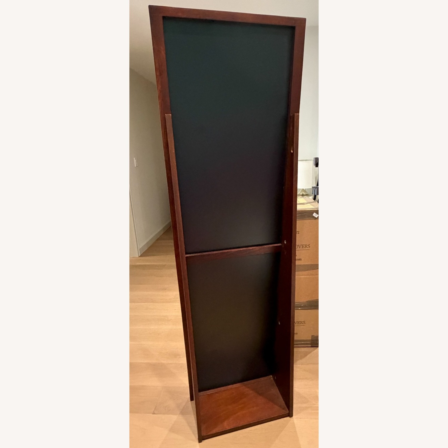 Dark Brown Wood Floor Mirror - image-2