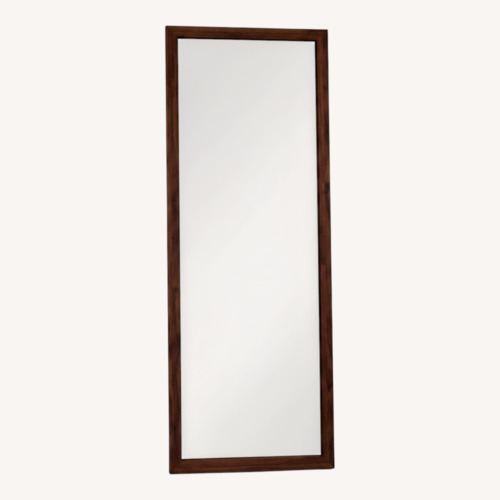 Used Dark Brown Wood Floor Mirror for sale on AptDeco