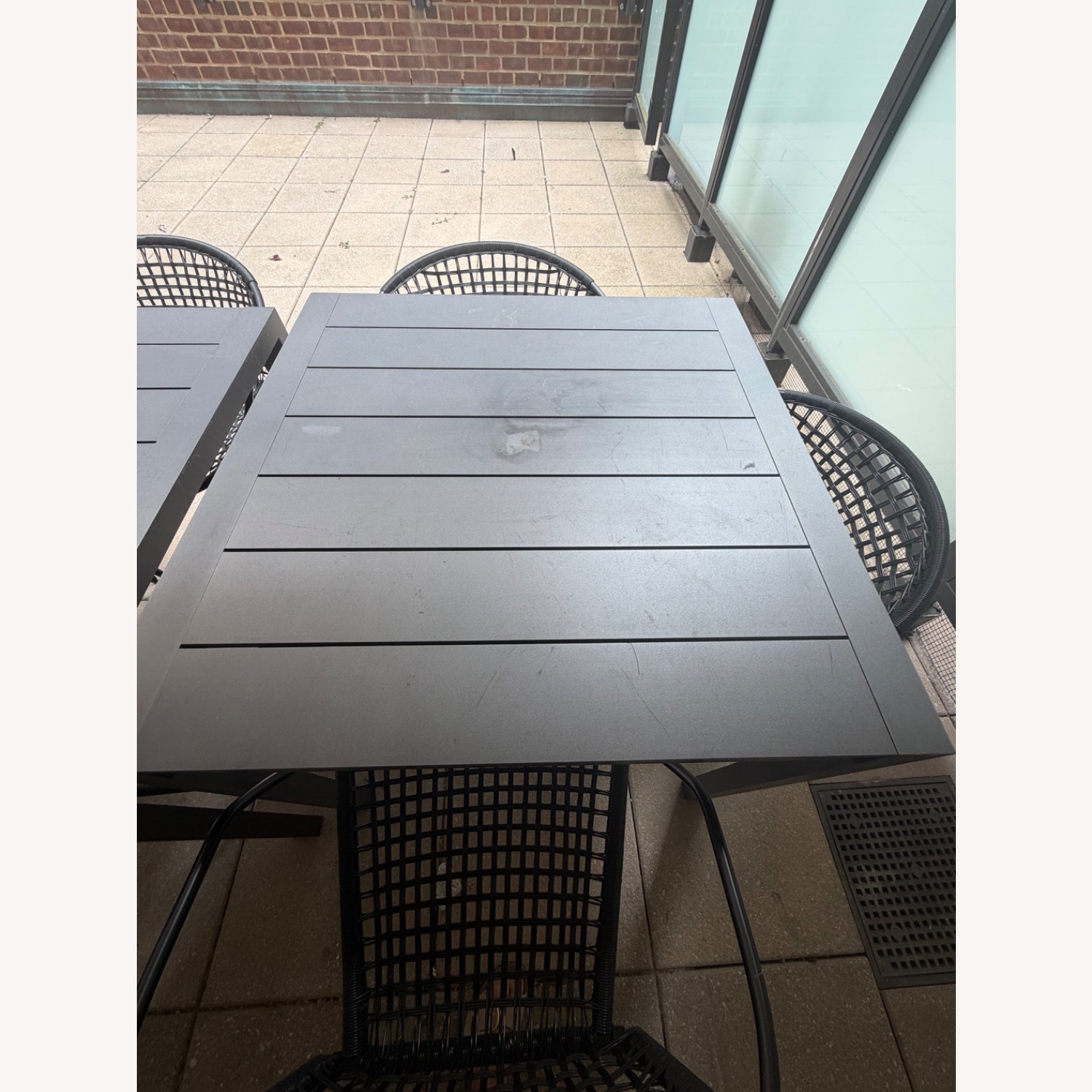 Restoration Hardware Aegean Dark Gray Metal Dining Table - image-2