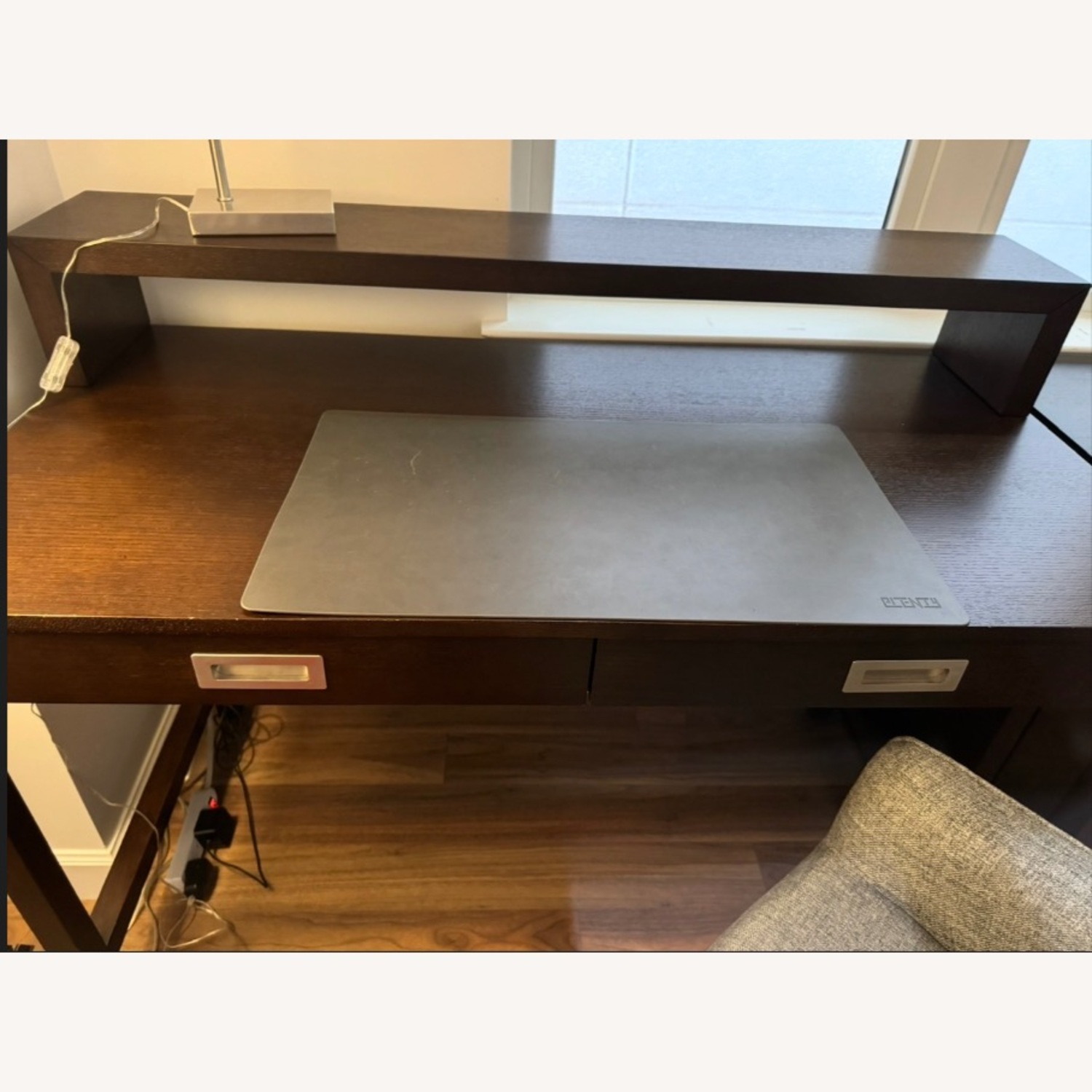 Crate & Barrel Aspect Walnut Modular Desk with Hutch - image-2