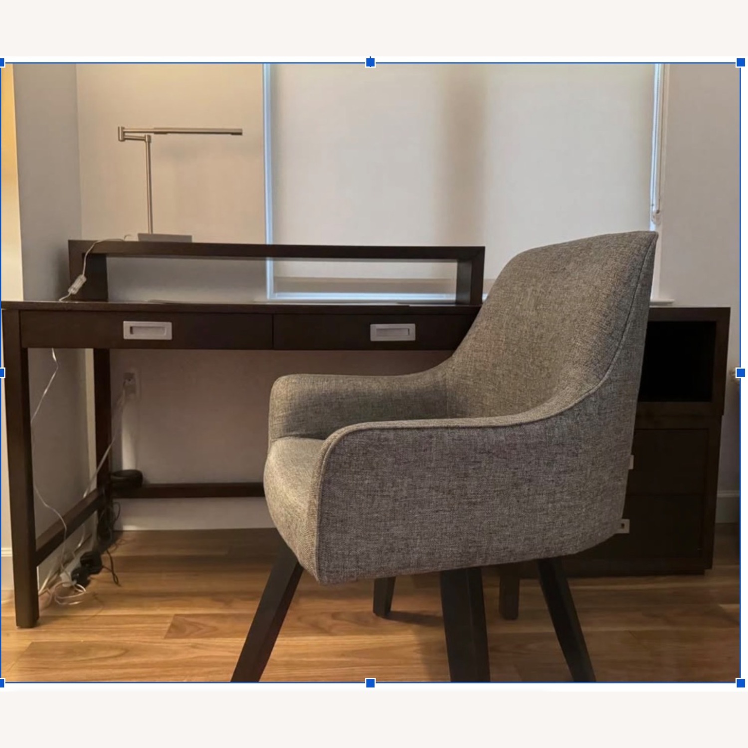 Crate & Barrel Aspect Walnut Modular Desk with Hutch - image-1