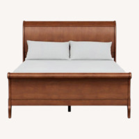 Ethan Allen ChloƩ Medium Brown Wood Queen Bed