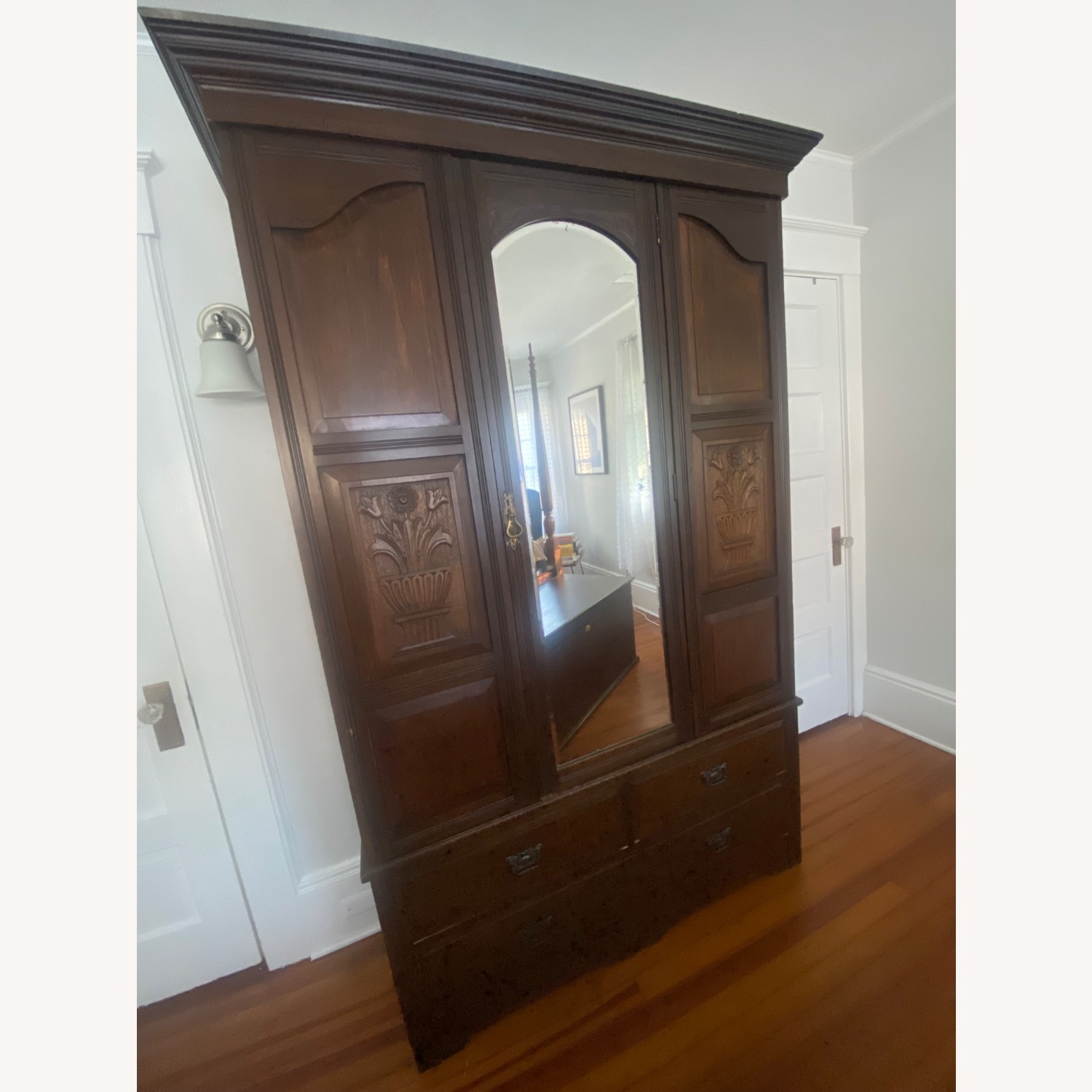 Vintage/Antique 18th Century Wood Armoire - image-1