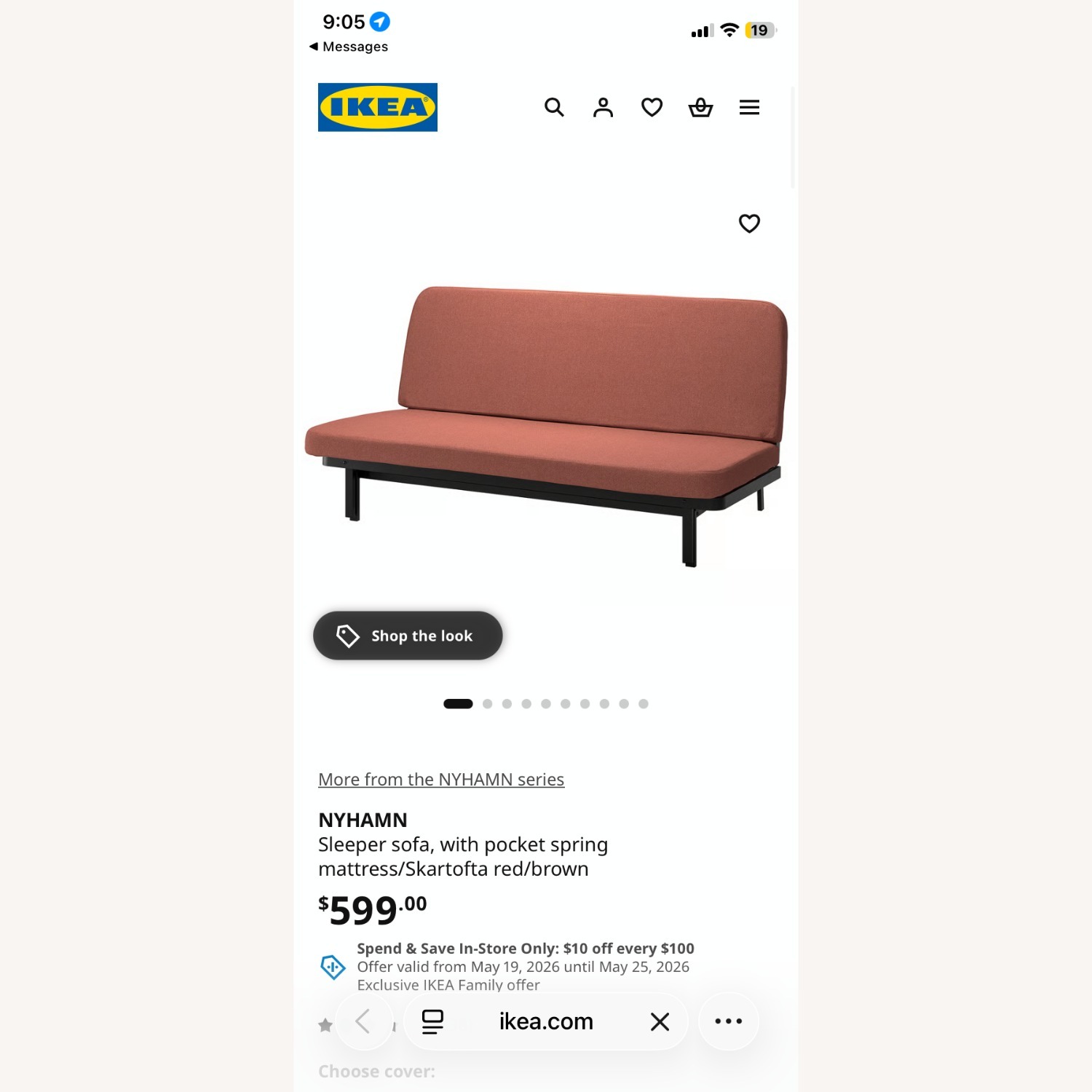 IKEA Nyhamn Sleeper Sofa Red/Brown - image-4