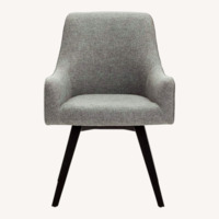 Crate & Barrel Harvey Black Swivel Armchair