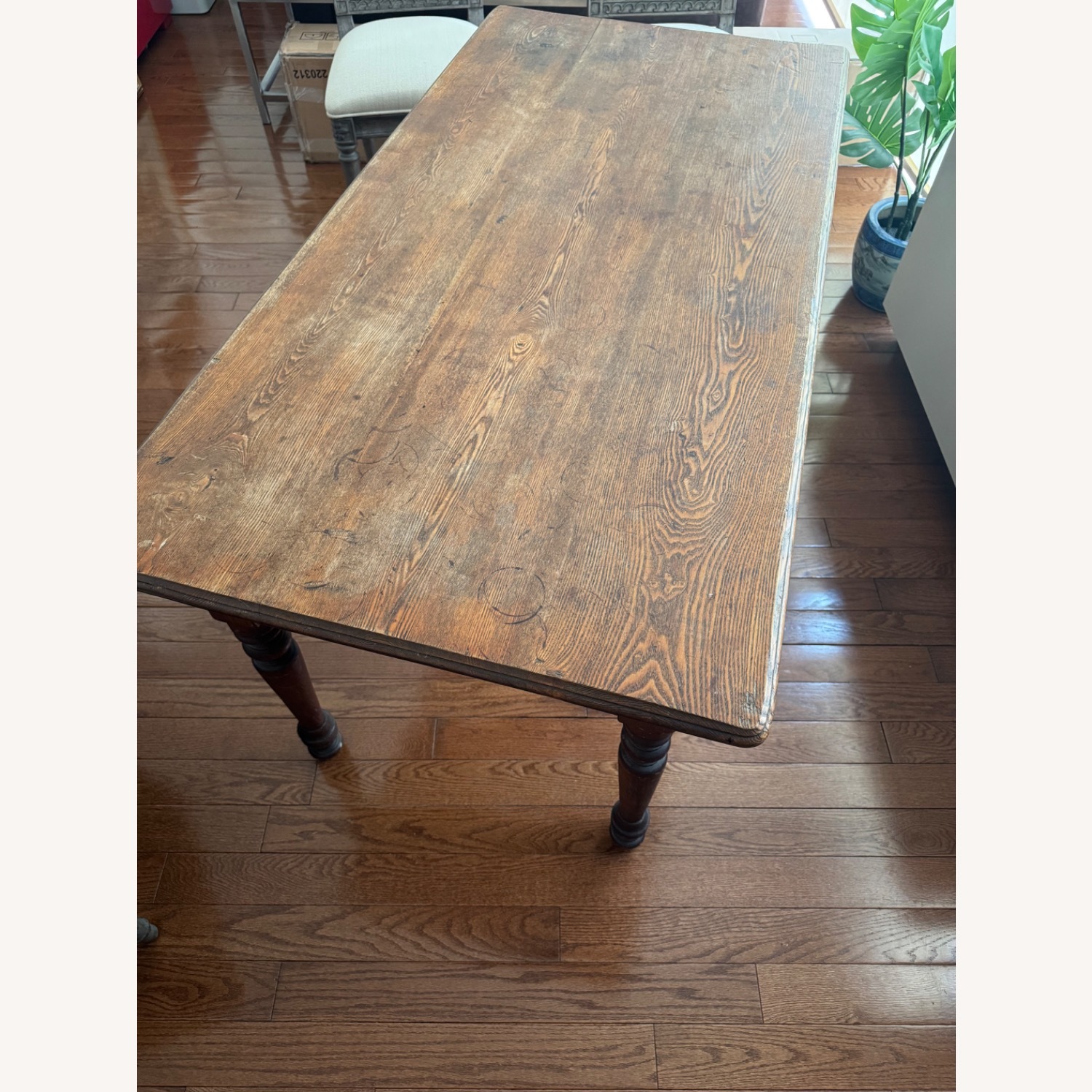Antique Farm Dining Table - image-9