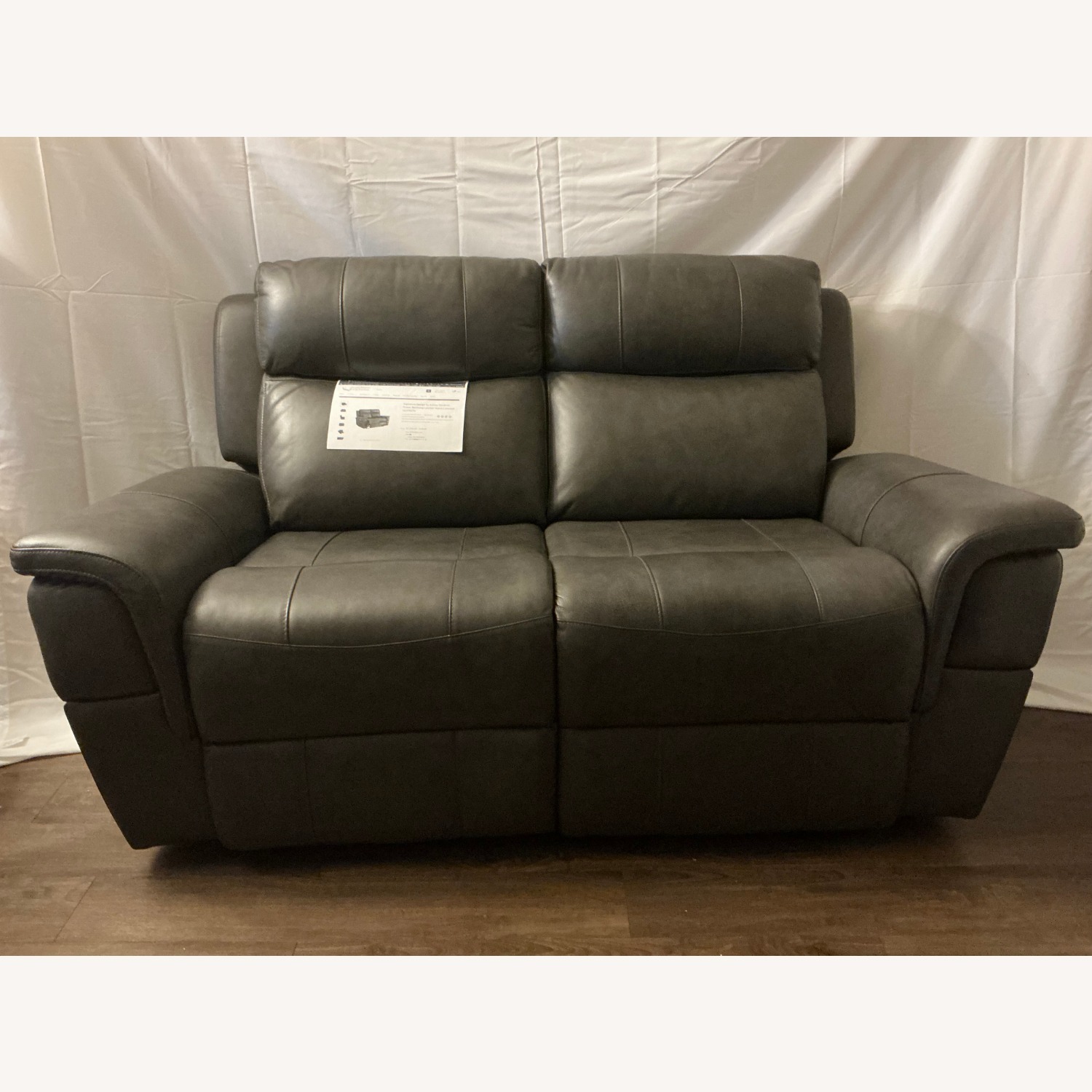 Dendron Power Reclining Leather Loveseat - image-1