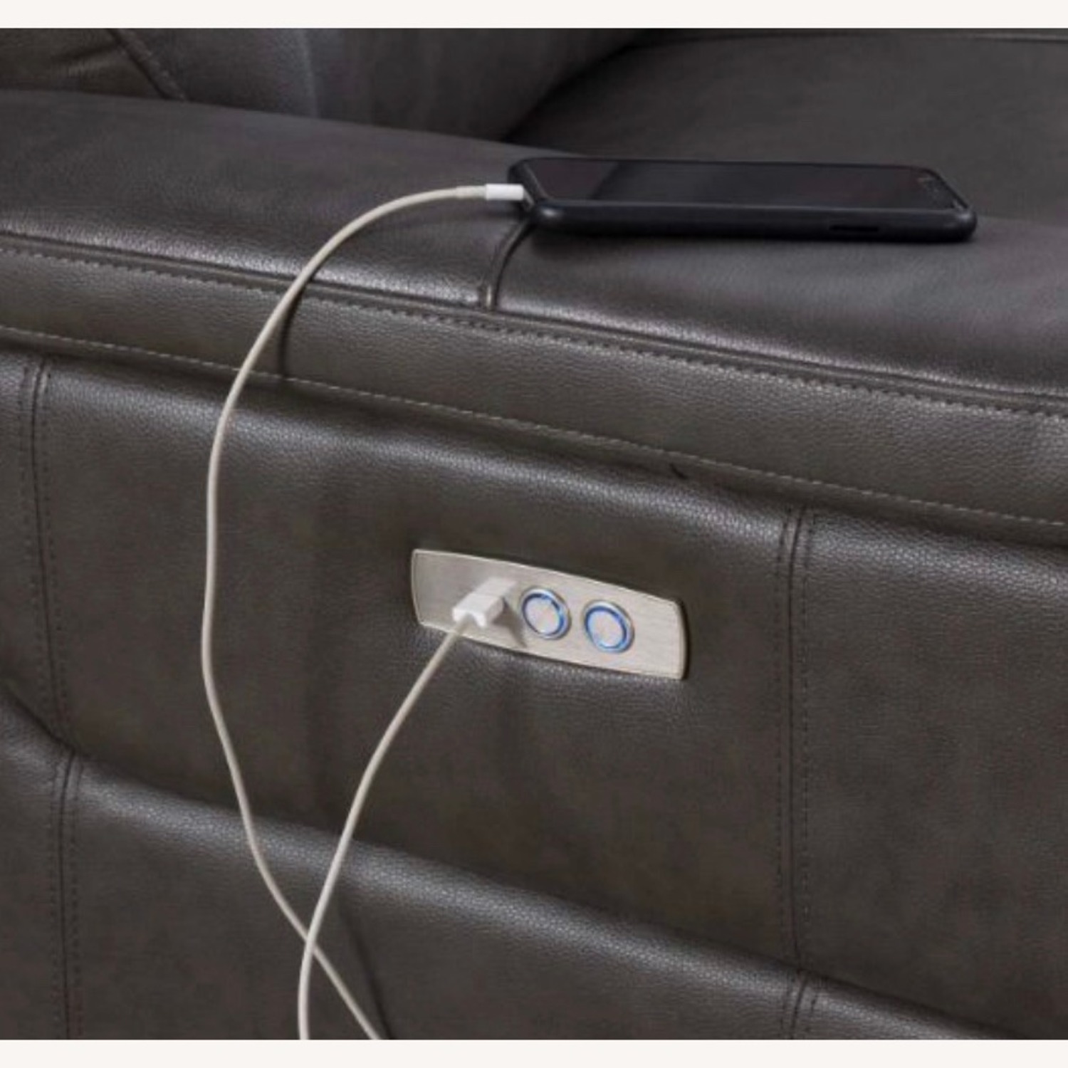 Dendron Power Reclining Leather Loveseat - image-3